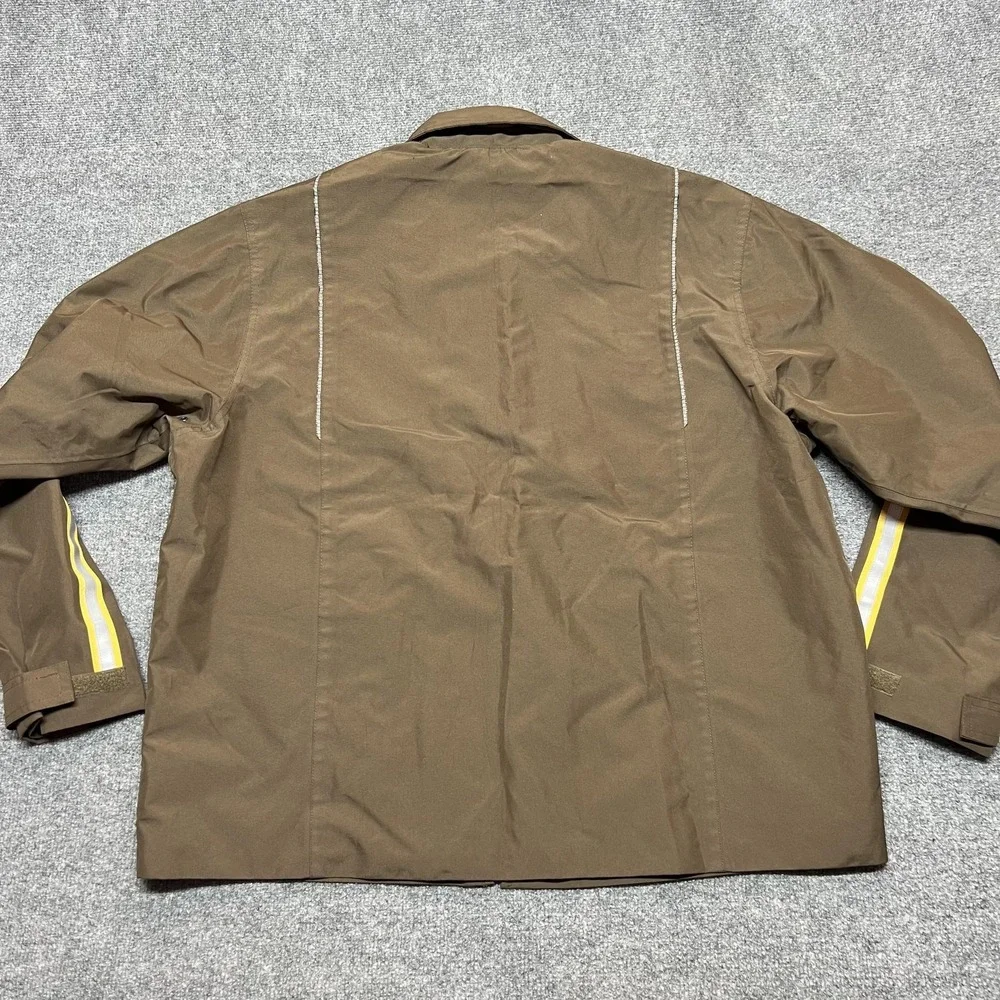 Twinhill UPS Jacket Mens Large Brown Reflective Full Zip Y2K